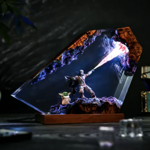 SaberGlow- Mandalorian Resin Lamp
