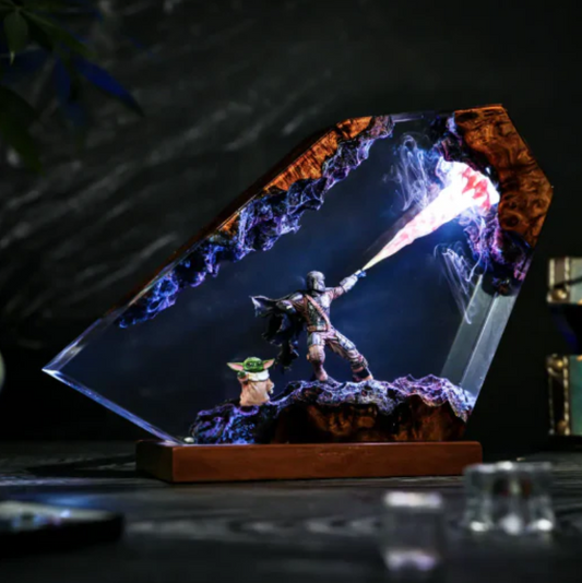 SaberGlow- Mandalorian Resin Lamp